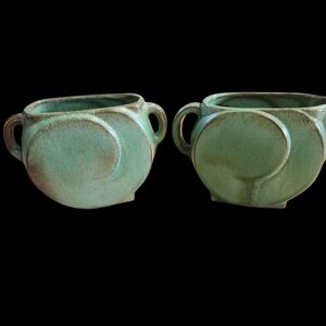 Frankoma Jade Green Sugar And Creamer Set.
